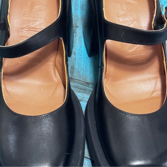 Ganni Embellished Leather Mary Jane Pumps Square Toe Chunky Size 38 = Size 8 - Picture 7 of 15